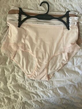 Tommy Hilfiger Pale Pink Lace-Trim Bikini Briefs (3-Pack) Size  L
